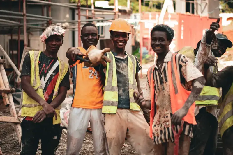 On site — construction work