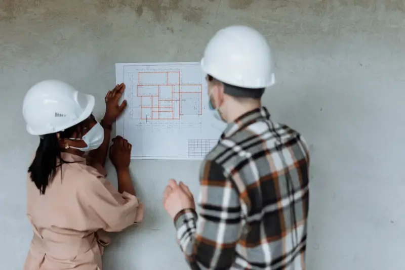 On site — construction work