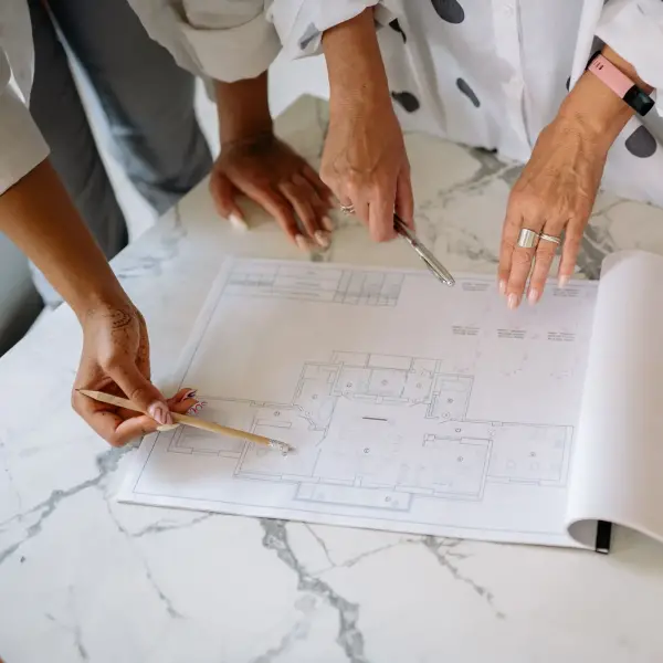 On site — construction work