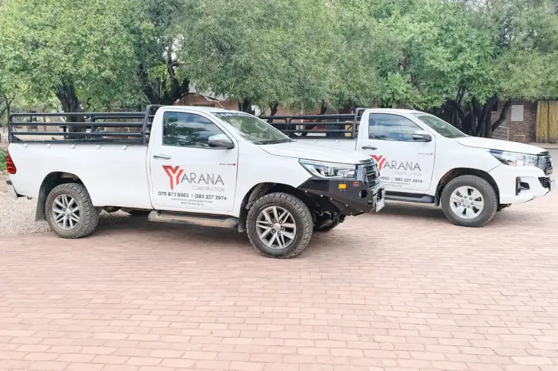 Yarana Construction branded vehicles